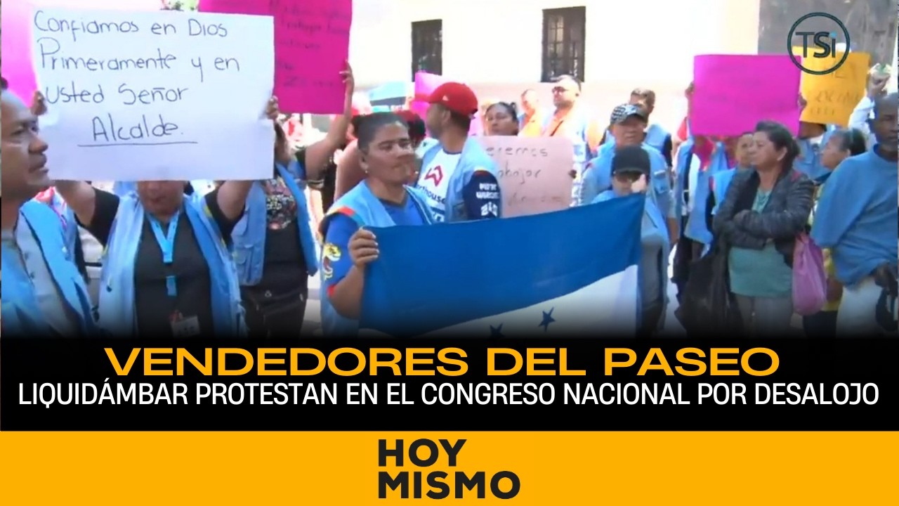 Vendedores del Paseo Liquidámbar protestan en el Congreso Nacional por desalojos