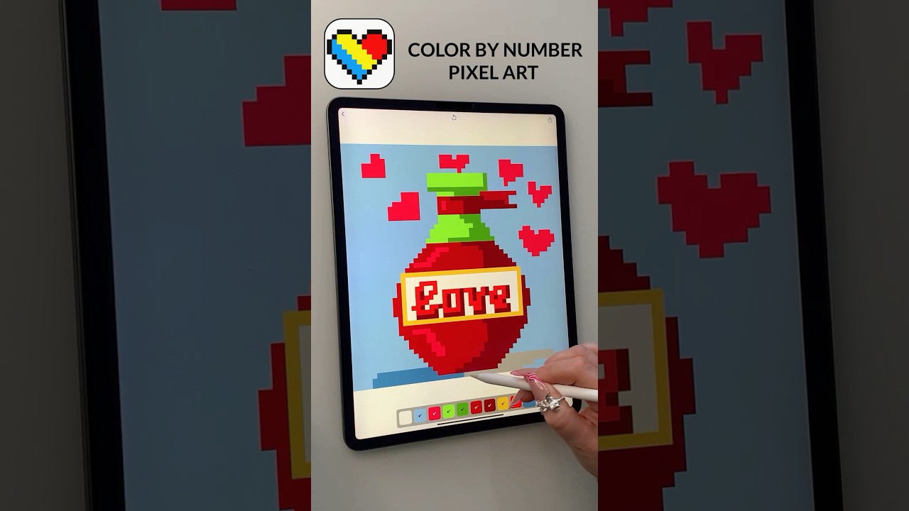 Coloring Book Pixel Art Color By Number LOVE 