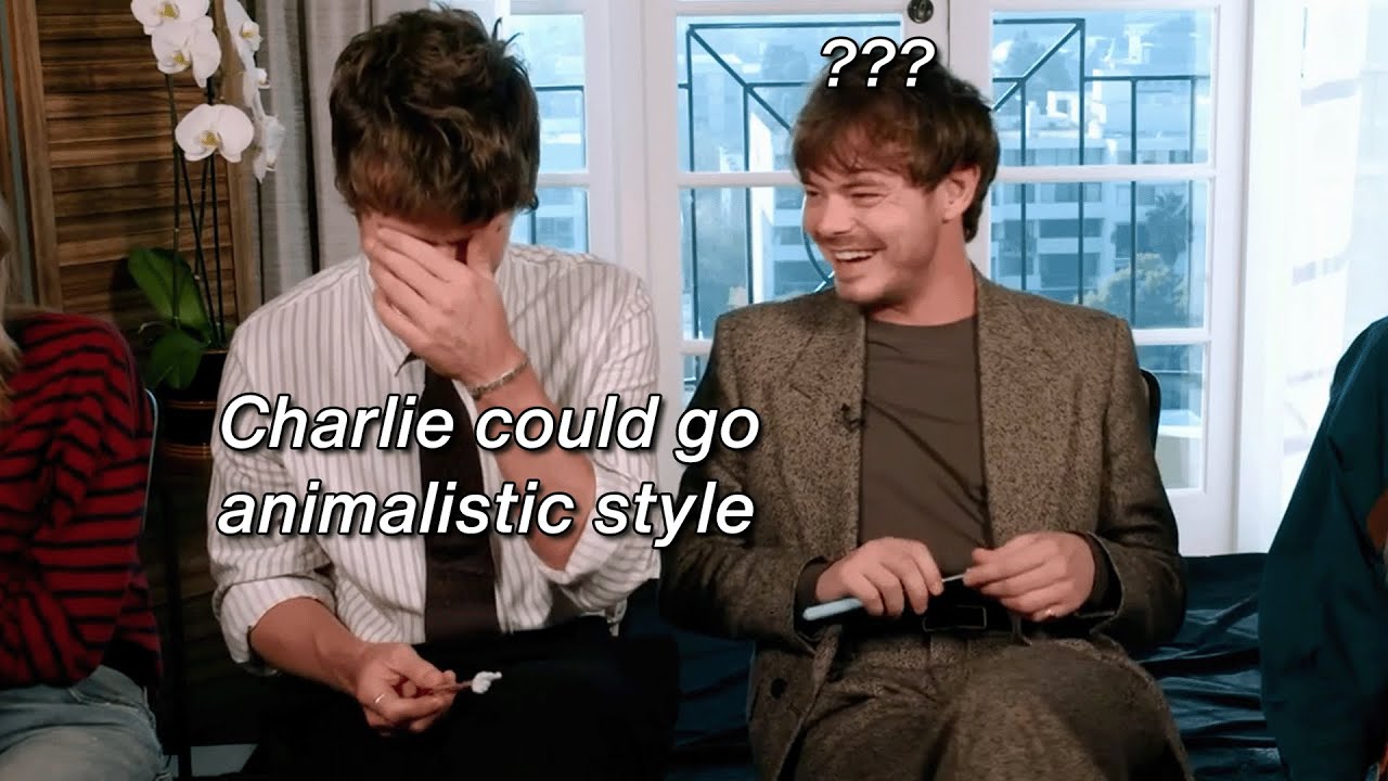 Joe Keery and Charlie Heaton flirting (in their own way) for 5 minutes straight