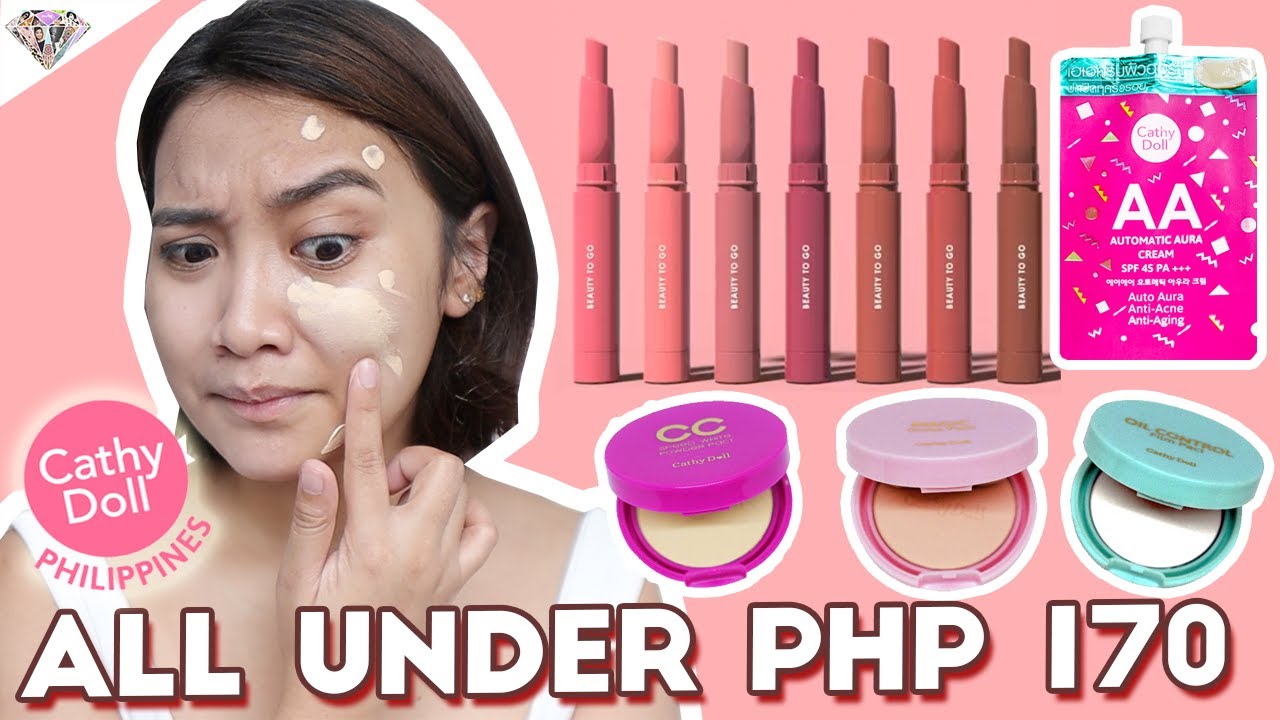 ALL UNDER PHP 170 NA MAKEUP | AS LOW AS PHP39?!  FULL FACE USING CATHY DOLL PRODUCTS | GIVEAWAY