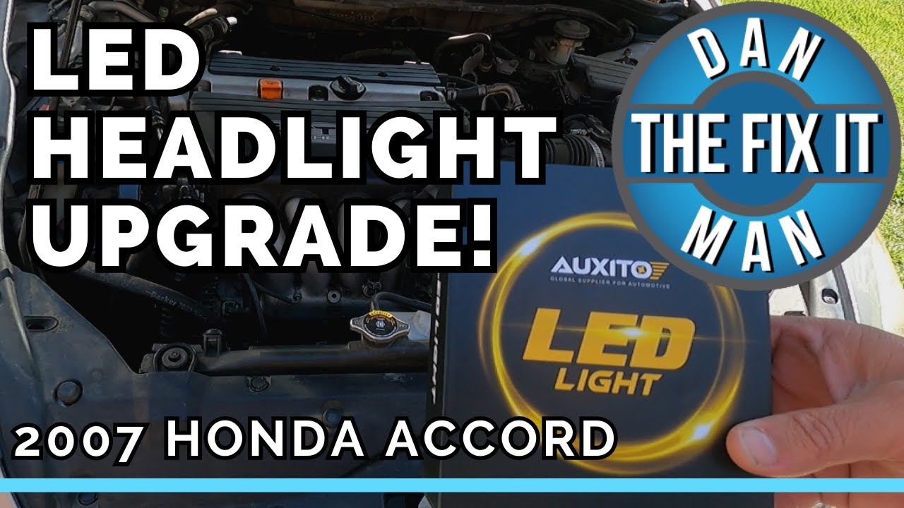 2003 - 2007 Honda Accord - How to Replace the Low Beam Headlight Bulbs 9006 AUXITO LED - EASY DIY!