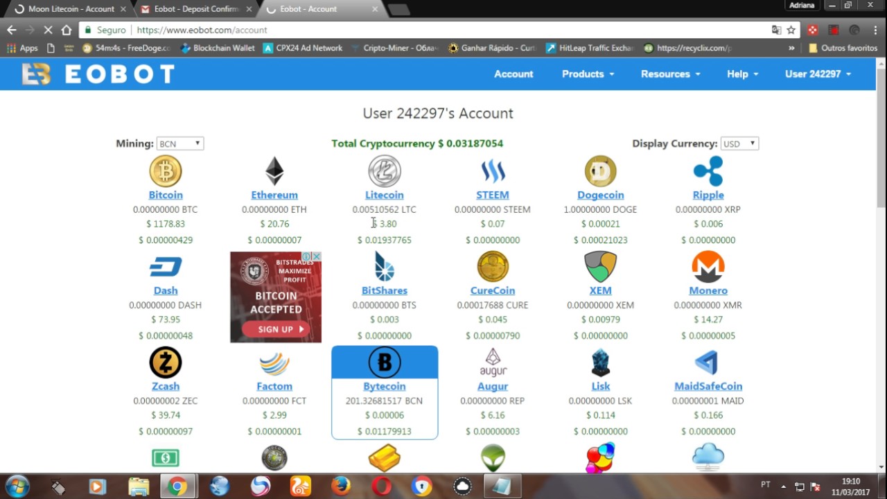 moonliteco.in  prova de pagamento  Litecoins Gr&aacute;tis e transferira para sua conta do Eobot
