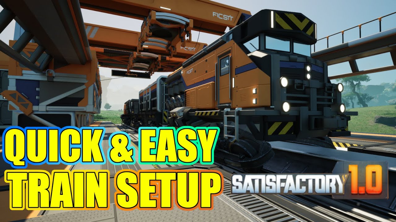EASY NO LOOPS OR SIGNALS Single Line Train Setup With Cargo In Under 7 Minutes - Satisfactory