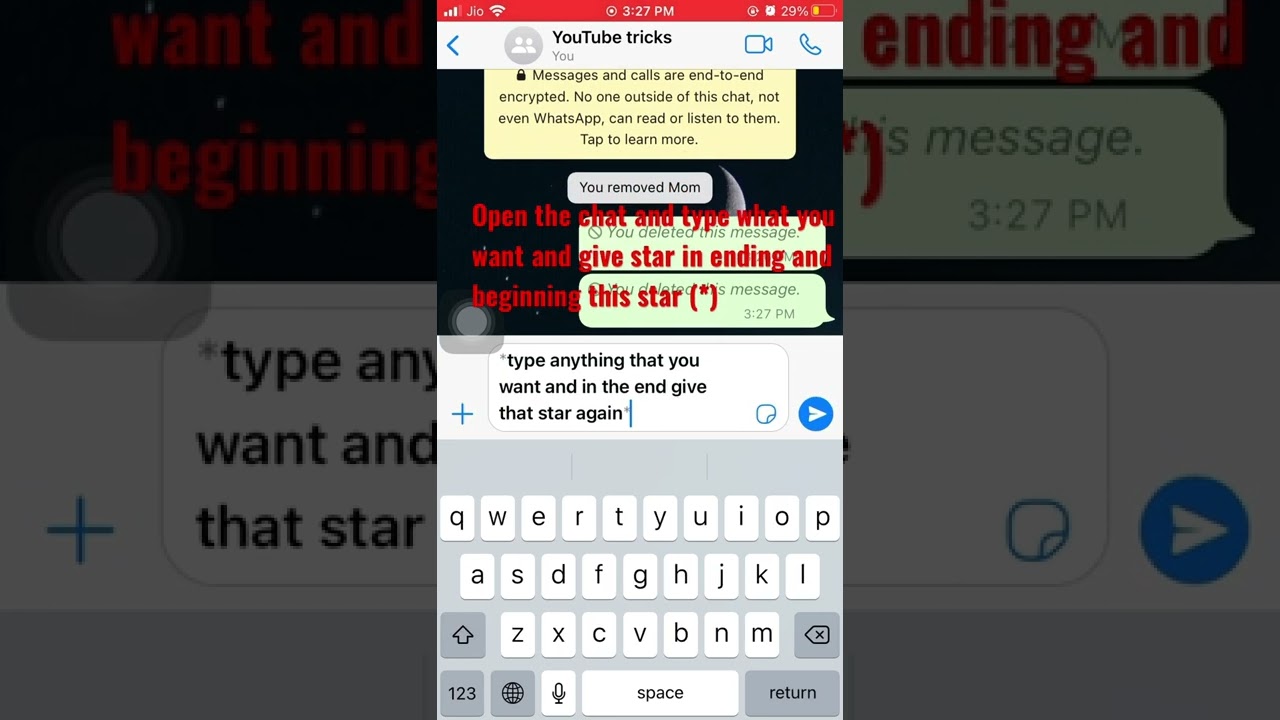 How to highlight our text in whatsapp