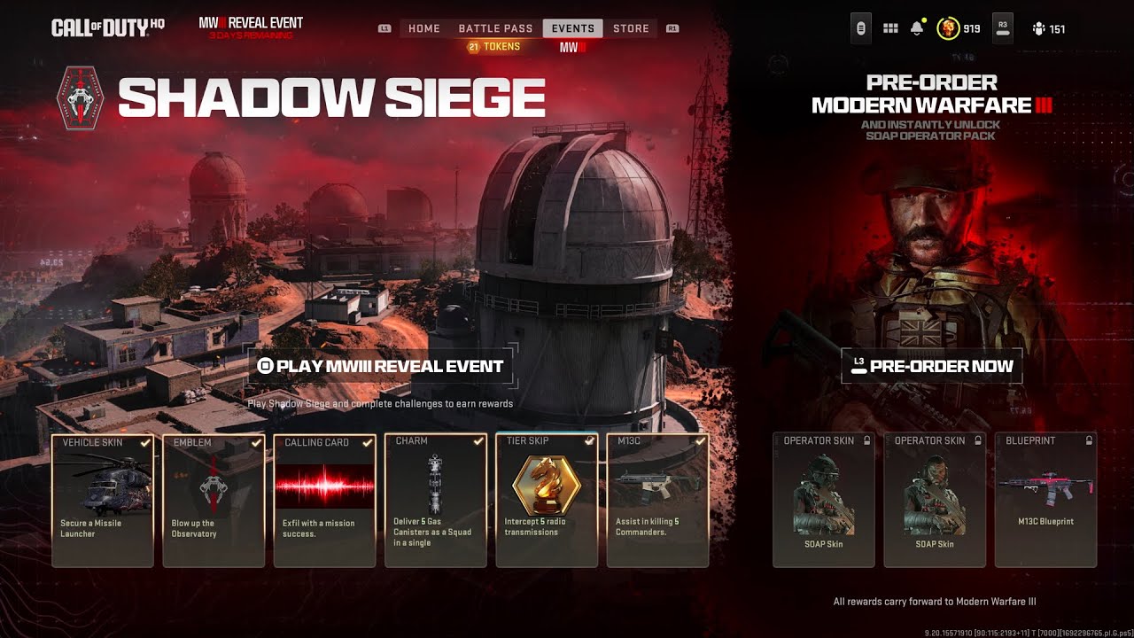 Unlock ALL MW2 Shadow Siege Event Rewards FAST/EASY (FREE M13C, Juggernaut & 5 Burner Phones Guide)
