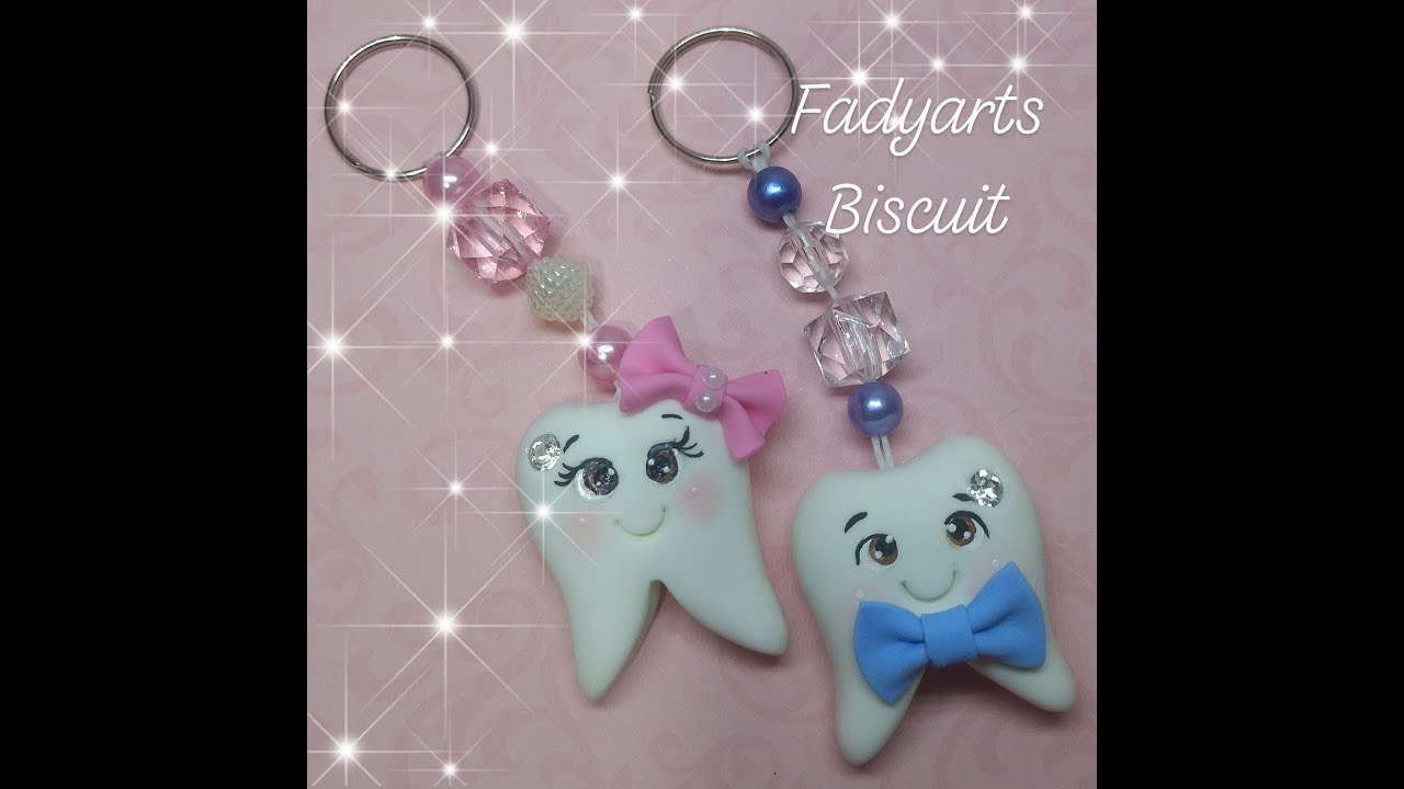 DIY-  chaveiro Dentinho de biscuit
