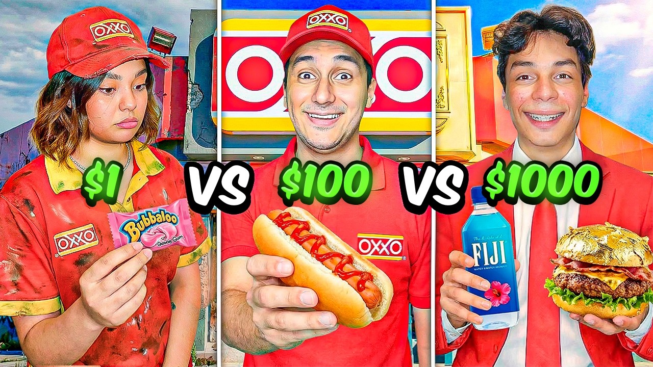 BATALLA de COCINA con $1 vs $100 vs $1000 SOLO con PRODUCTOS del OXXO🤯 con YAIR17 y BARBIE