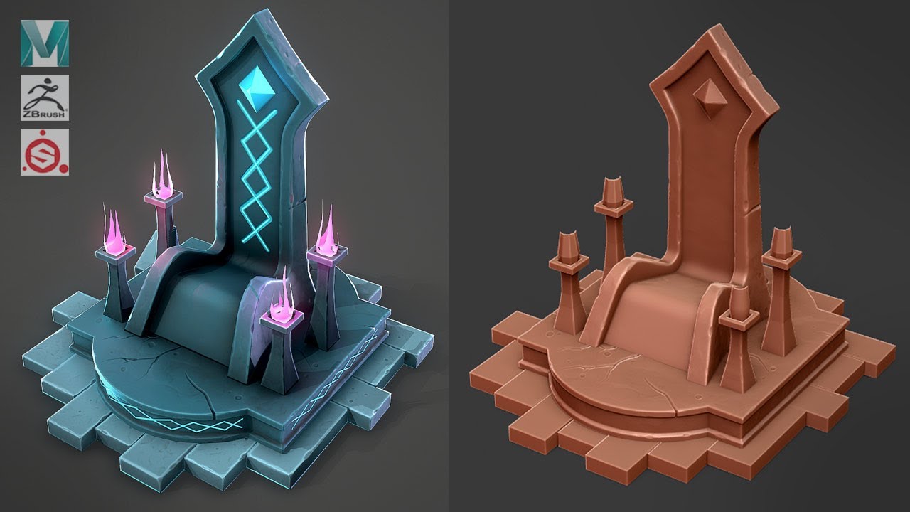 Создание стилизованного трона с помощью Maya, Zbrush и Substance Painter