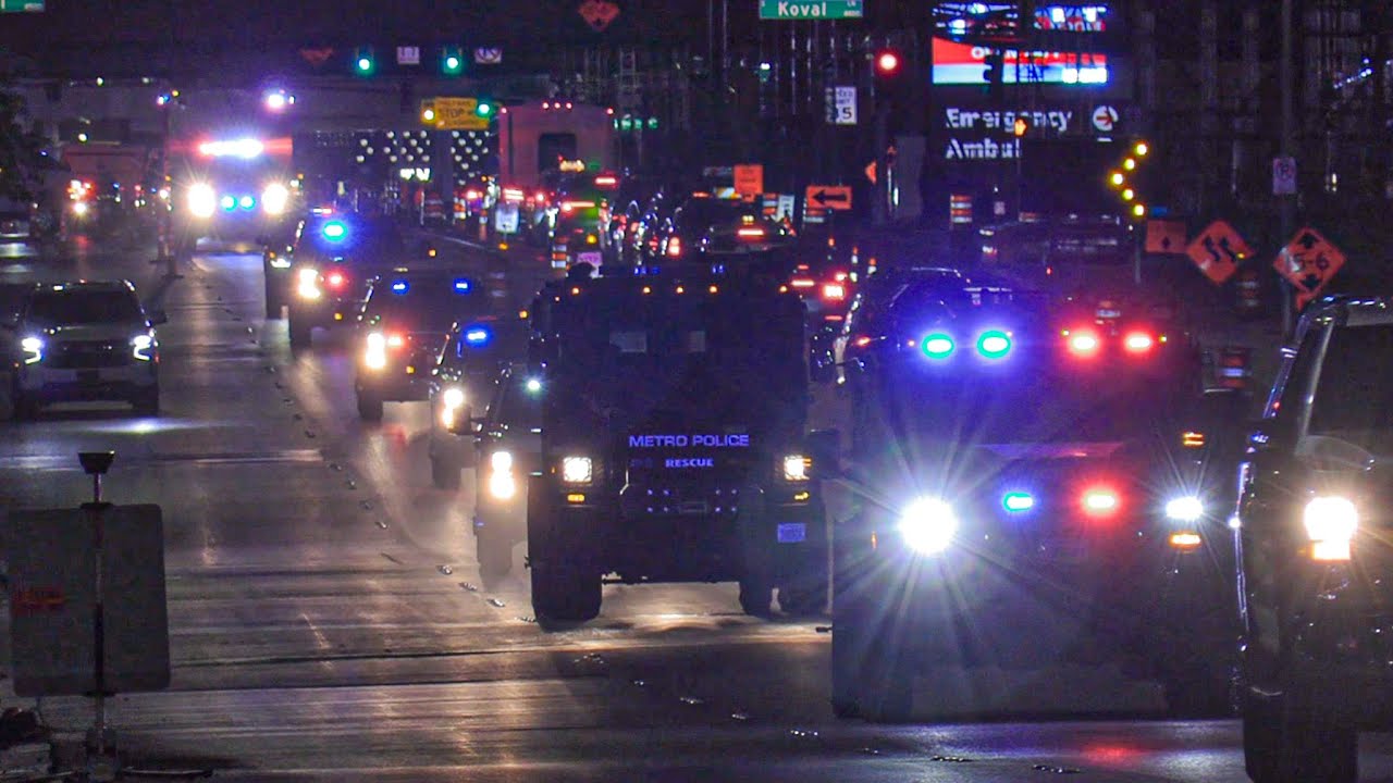 MASSIVE SWAT CONVOY! OVER 50 SWAT Units Responding Code 3 - Las Vegas Metro Police Department
