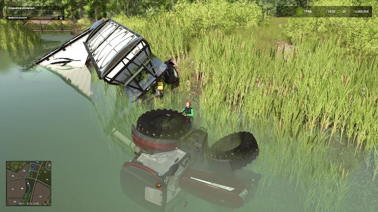 Причіп у річці 😱 Farming Simulator 25