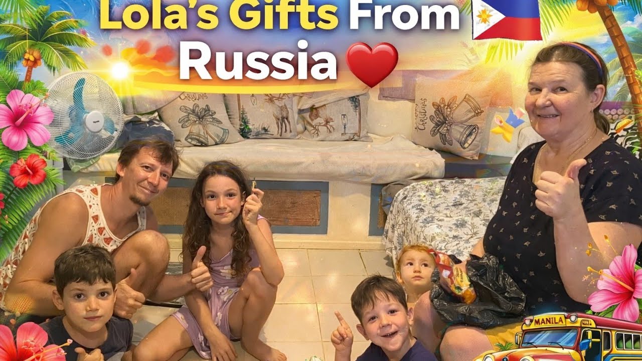 Kids Reaction to Russian Lola's Gifts She Brought To The Philippines ❤️🇵🇭✈️