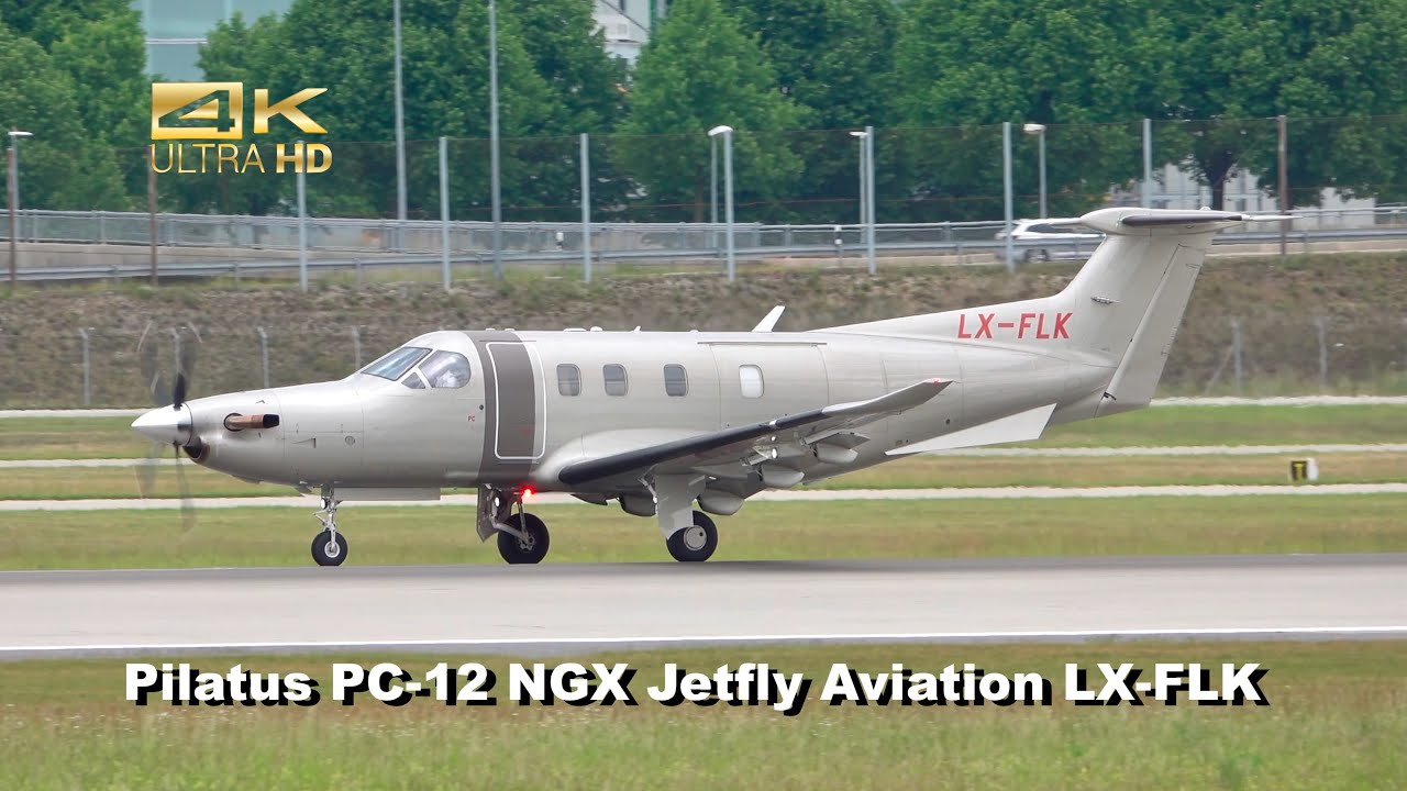 Pilatus PC-12 NGX from Jetfly Aviation LX-FLK arrival at Munich Airport MUC EDDM