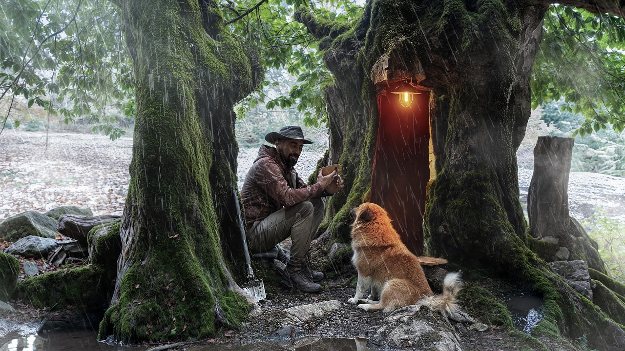 72 Hours Survival in a Hollow Tree During Rain