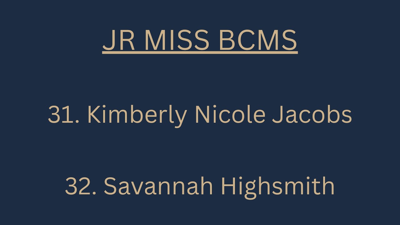 JR Miss BCMS