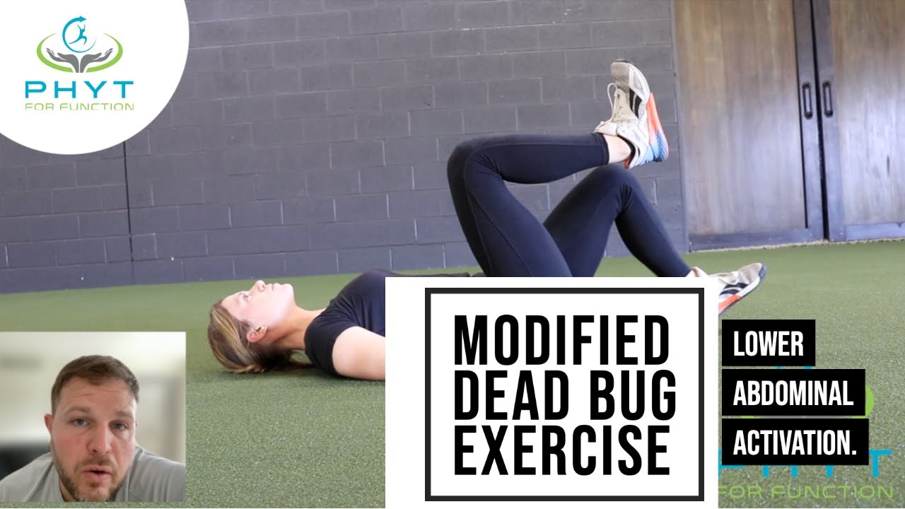 Modified Dead Bug Exercise. Lower Abdominal Engagement for people with low back pain.