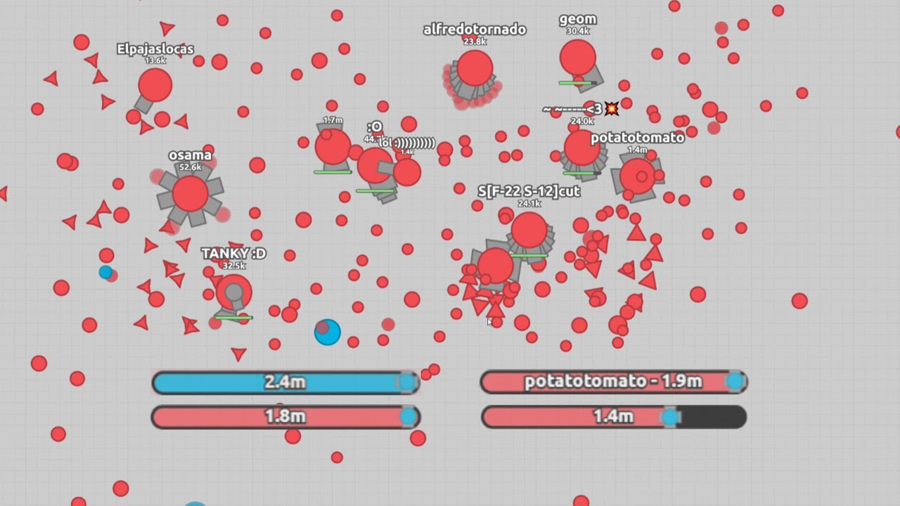 Quadruple Million in 2 Teams (Overlord 1.37m) - Diep.io