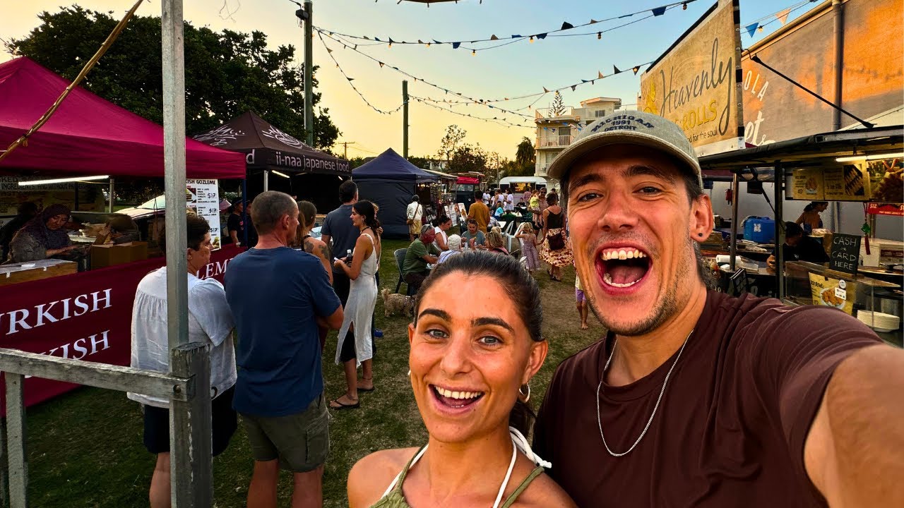 Brits Go To Noosa & Eat at Australian Markets!