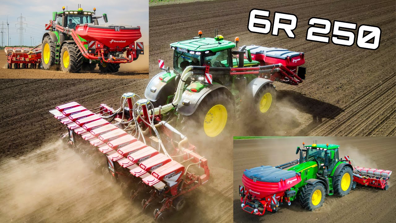 JOHN DEERE 6R250 + KVERNELAND Optima 12-reihig | SOJA-Aussaat | thiess4you