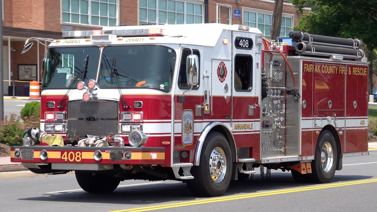 Fairfax County Fire & Rescue Engine 408 Responding