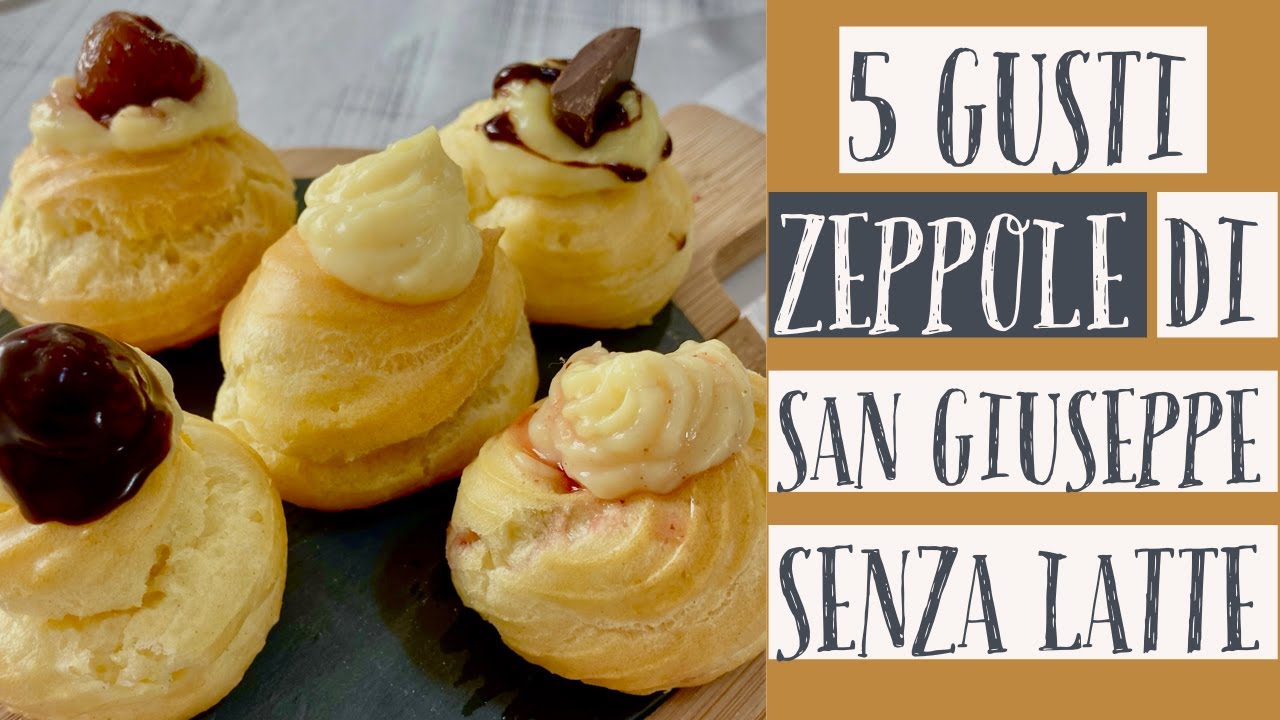 Zeppole di San Giuseppe al forno |5 Gusti |ricetta facile e veloce| Senza Latte senza burro