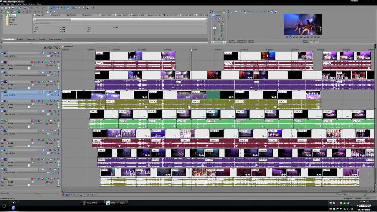 Multi Cam Event Editing in Sony Vegas Part 1.