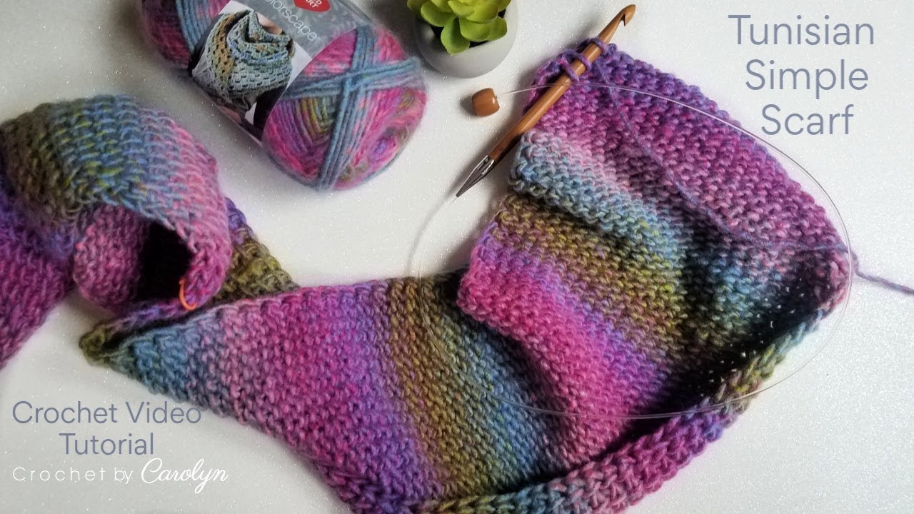 How to Crochet Tunisian Simple Stitch Scarf