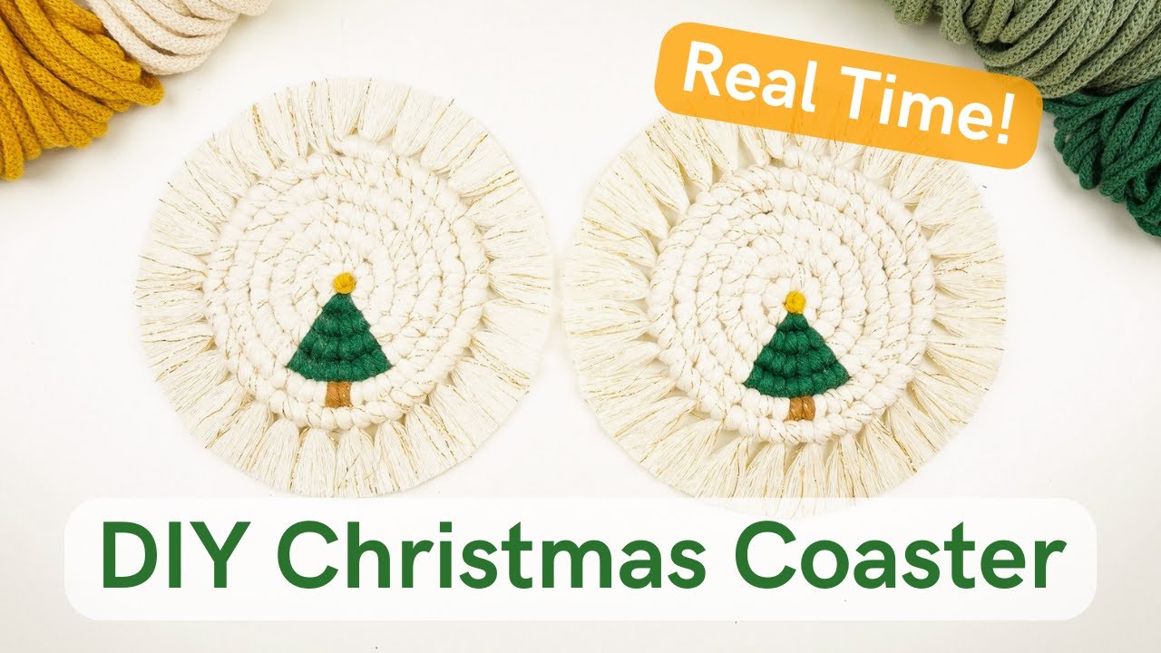 Macrame Christmas Coaster | FULL TUTORIAL | Make along