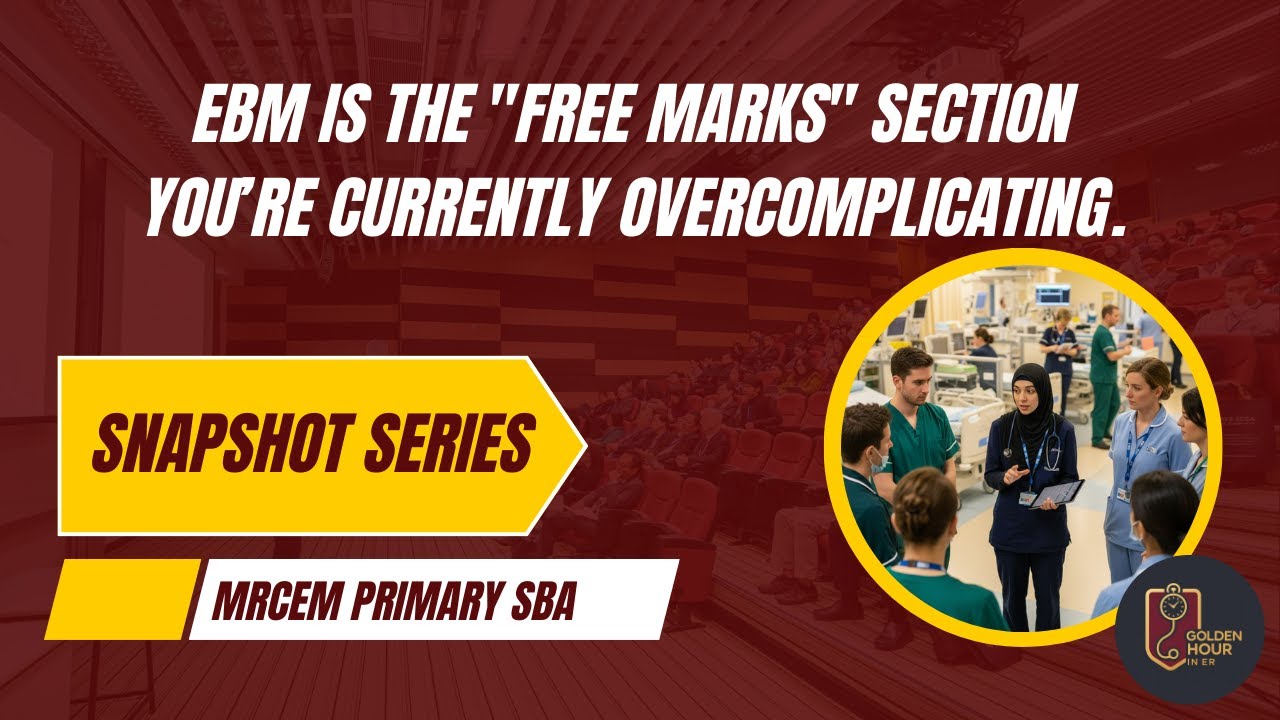 MRCEM PRIMARY SNAPSHOT SERIES:1 mark can be the difference between a Pass and a Resit. 📉