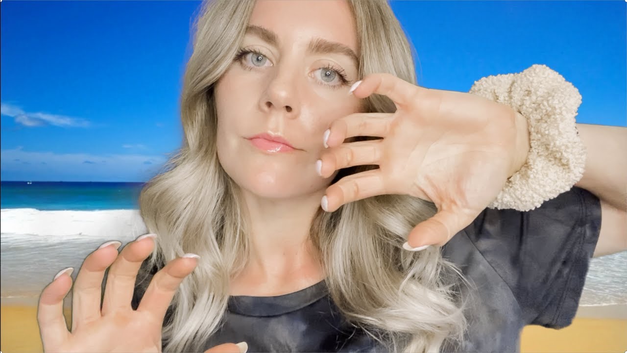ASMR At The Beach ~ Relaxing Wave Sounds and Hand Movements ~ Whispering Genesis 8-11