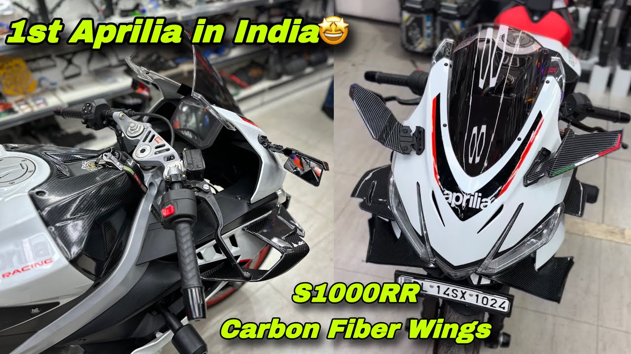 S1000RR Orignal Carbon Wings in Aprilia RS457🤩 1st Aprilia in India😍 1 lakh+ Modification 😱 #aprilia