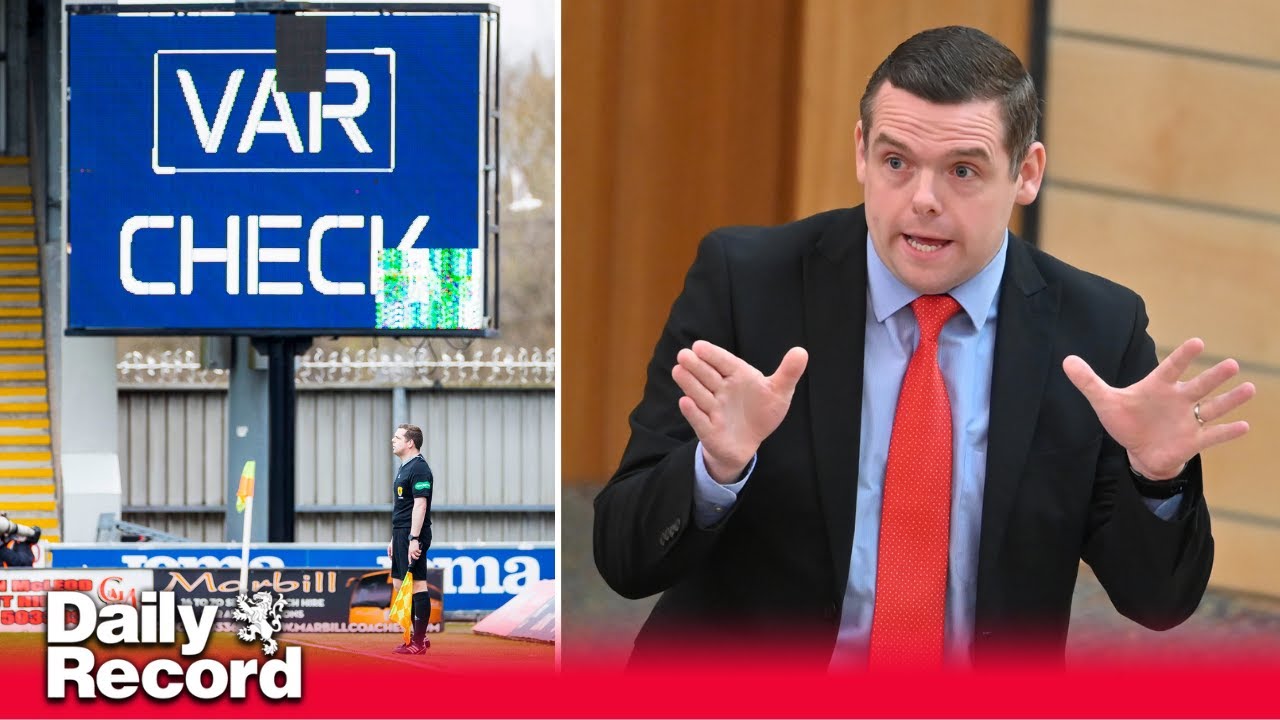 Douglas Ross linesman decision overridden by VAR is ridiculed during debate on SNP transparency