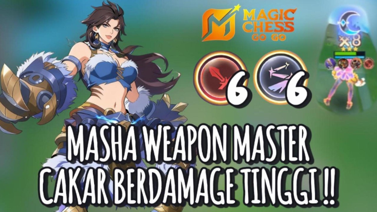 MASHA WEAPON MASTER HIGH PHYSICAL DAMAGE !! AUTO MENGGILA DAMAGE TINGGI BANGET !! MAGIC CHESS GOGO ~