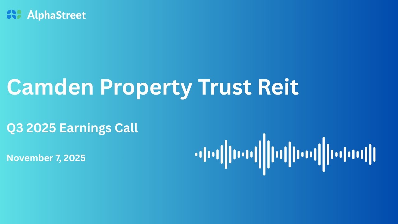 CPT Stock | Camden Property Trust Reit Q3 2025 Earnings Call