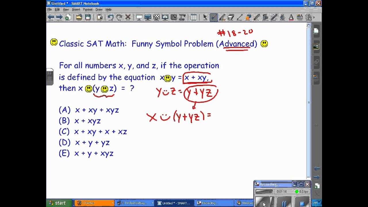 Classic SAT Math Problem:  Funny Symbol Problem (Advanced)