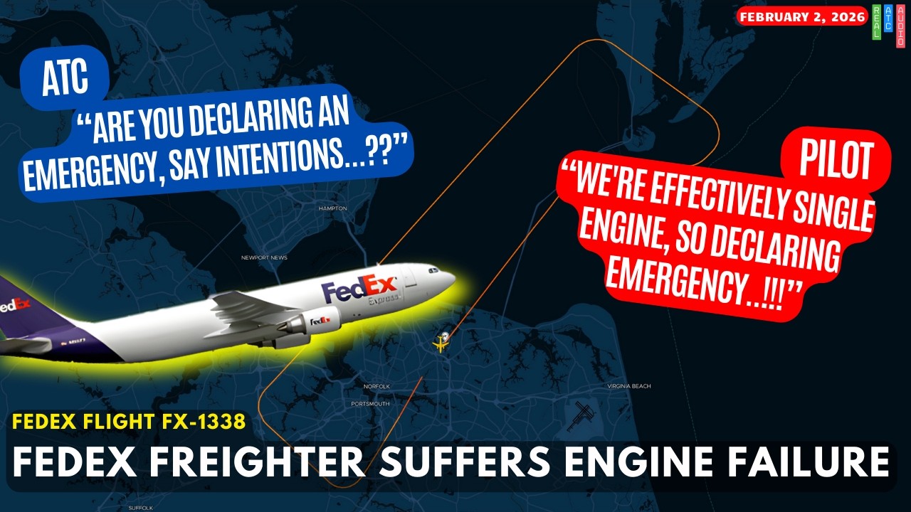 (Срочное сообщение) Самолет Airbus компании FedEx вышел из строя из-за отказа левого двигателя вс...