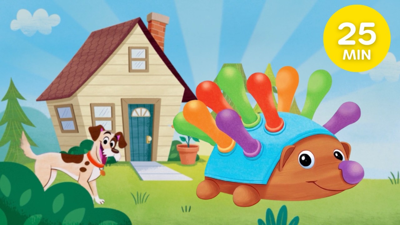 Low Stimulation Toddler Learning Video | Learn Colors & Words with Spike the Hedgehog