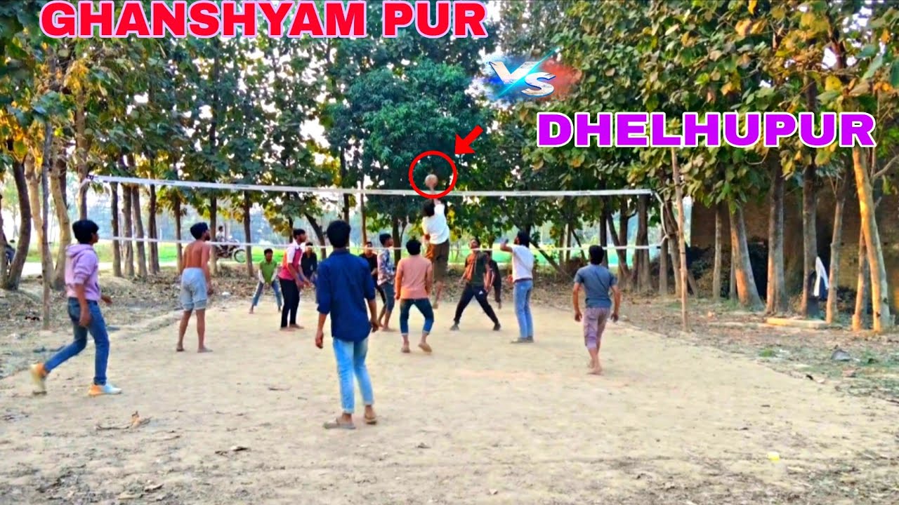 Ghanshyam pur 🆚 dhelhupur volleyball match (enjoy this match) #volleyball 
