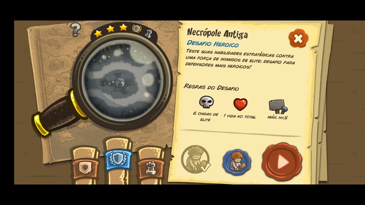 Kingdom Rush Necrópole antiga Desafio Heroico (Gameplay PT/BR)