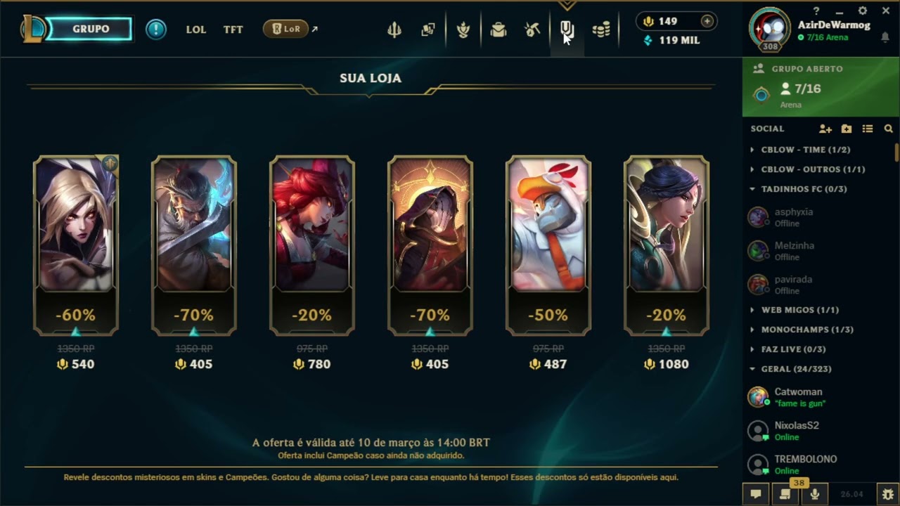 Come&ccedil;ando os treinos para o CBLOW - dia 1- VODS Azirdolowelo