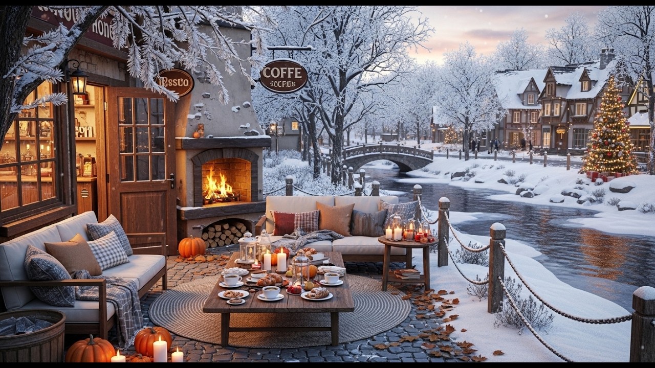 Winter Morning Jazz ❄ Cozy Porch Ambience for Stress Relief and Gentle Productivity