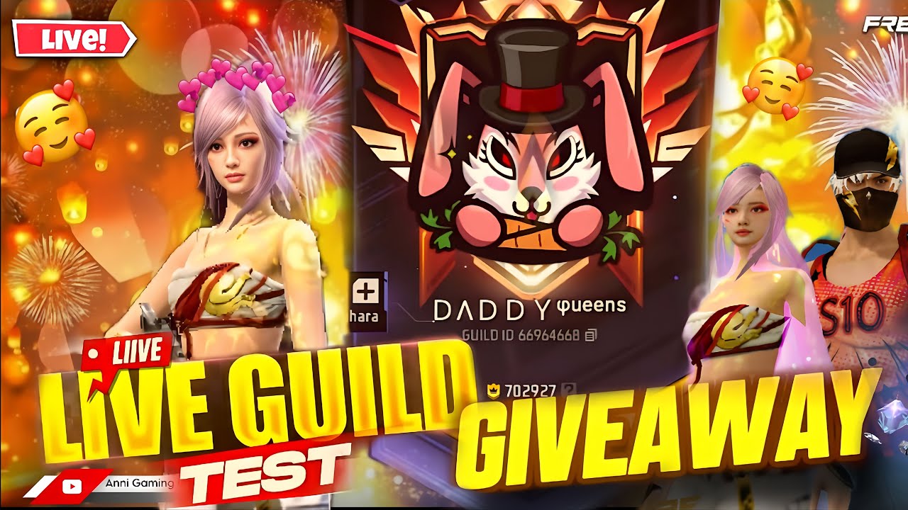 FREE FIRE LIVE CUSTOM ROOM GIVEAWAY | FF LIVE TEAM CODE GIVEAWAY | LIVE GUILD TEST 🔥| ANNIGAMING009