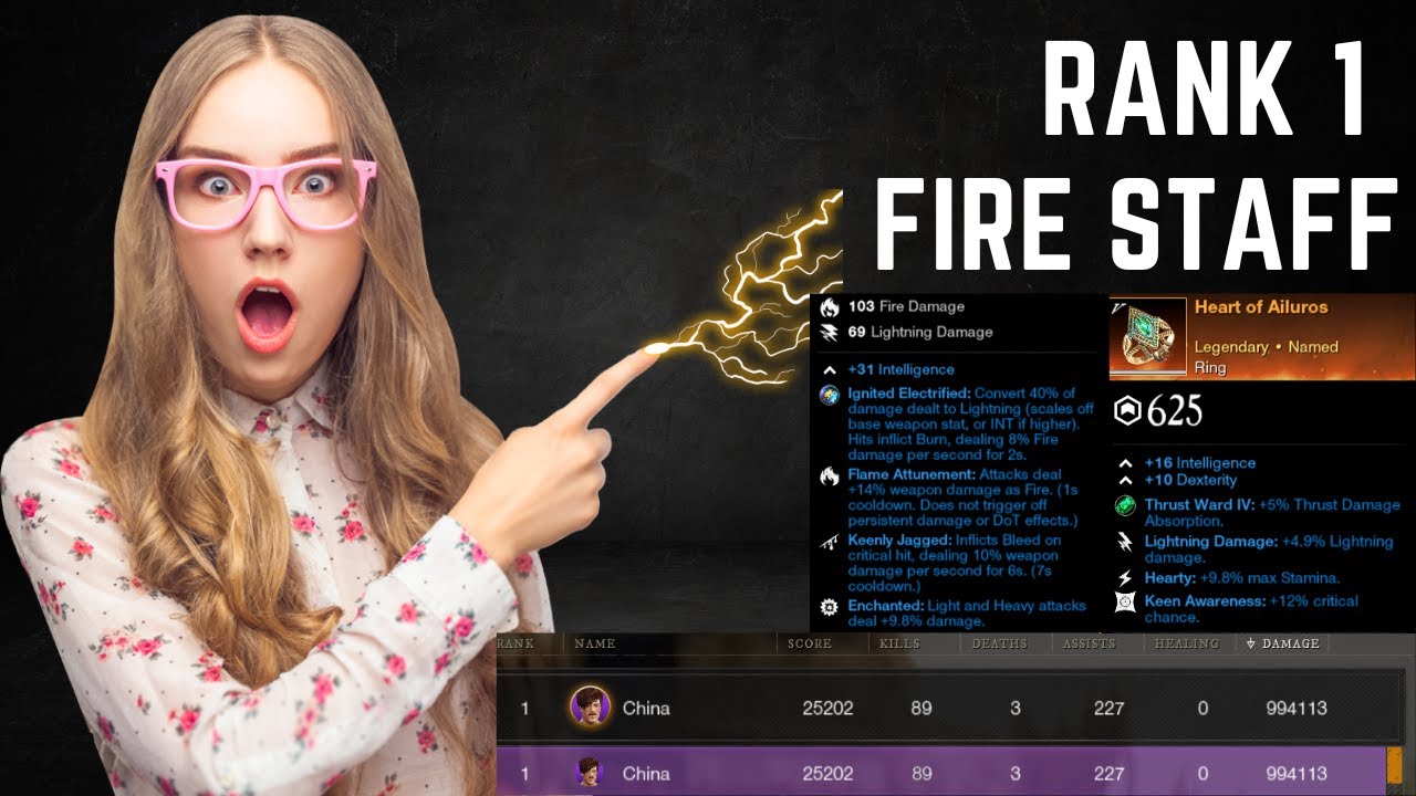 New World The Undisputed Rank 1 Fire Staff PVP + 1000 OPR BOXES OPENING