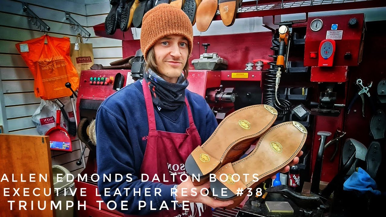 Allen Edmonds Dalton Boots | Executive Leather Resole #38 | Triumph Toe Plate | Scottish Shoe Repair