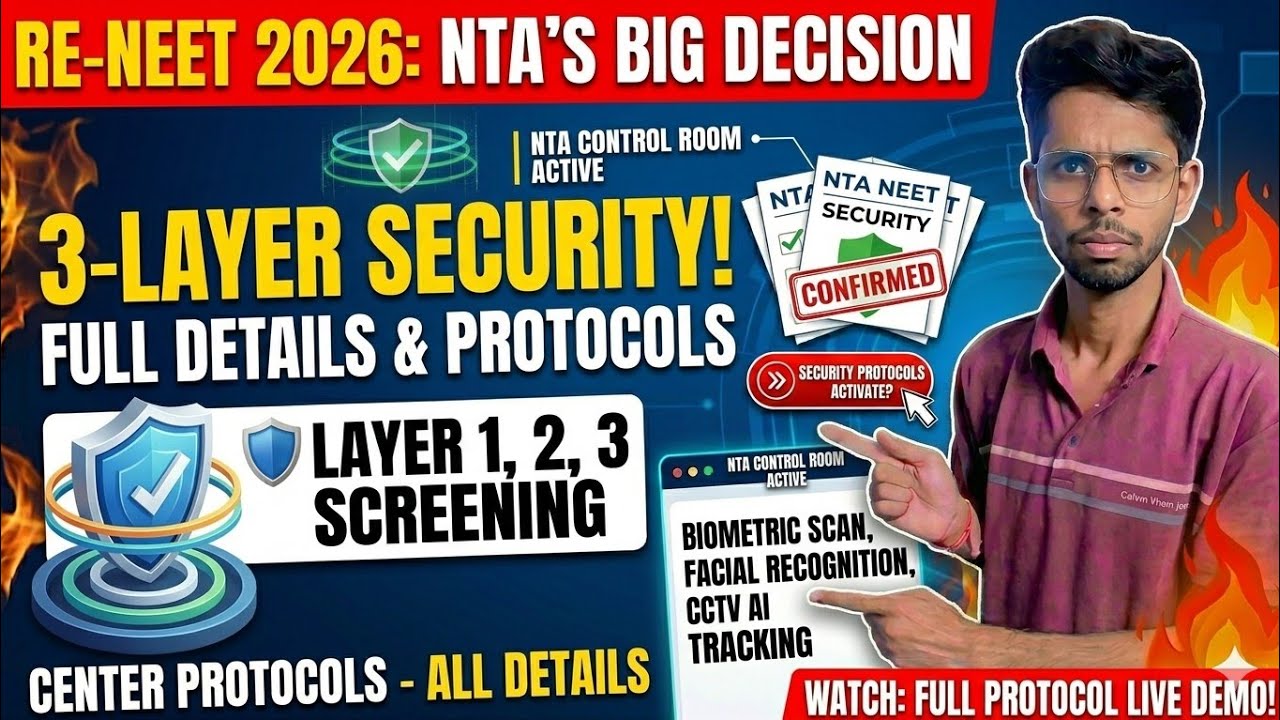 NTA Re-NEET 2026 Latest News | 3 Layer Paper Leak Case & New Security Rules