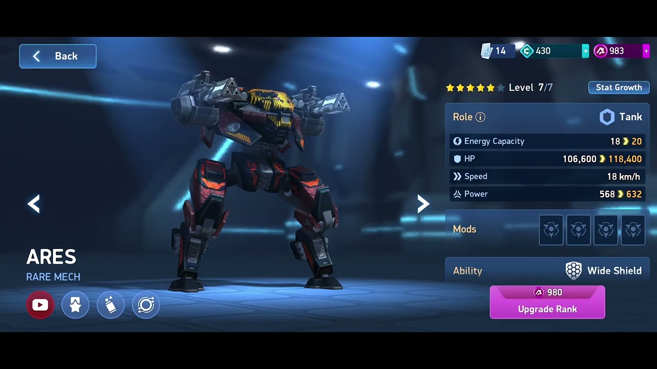 Ares Rank Upgrade | Mech Arena |