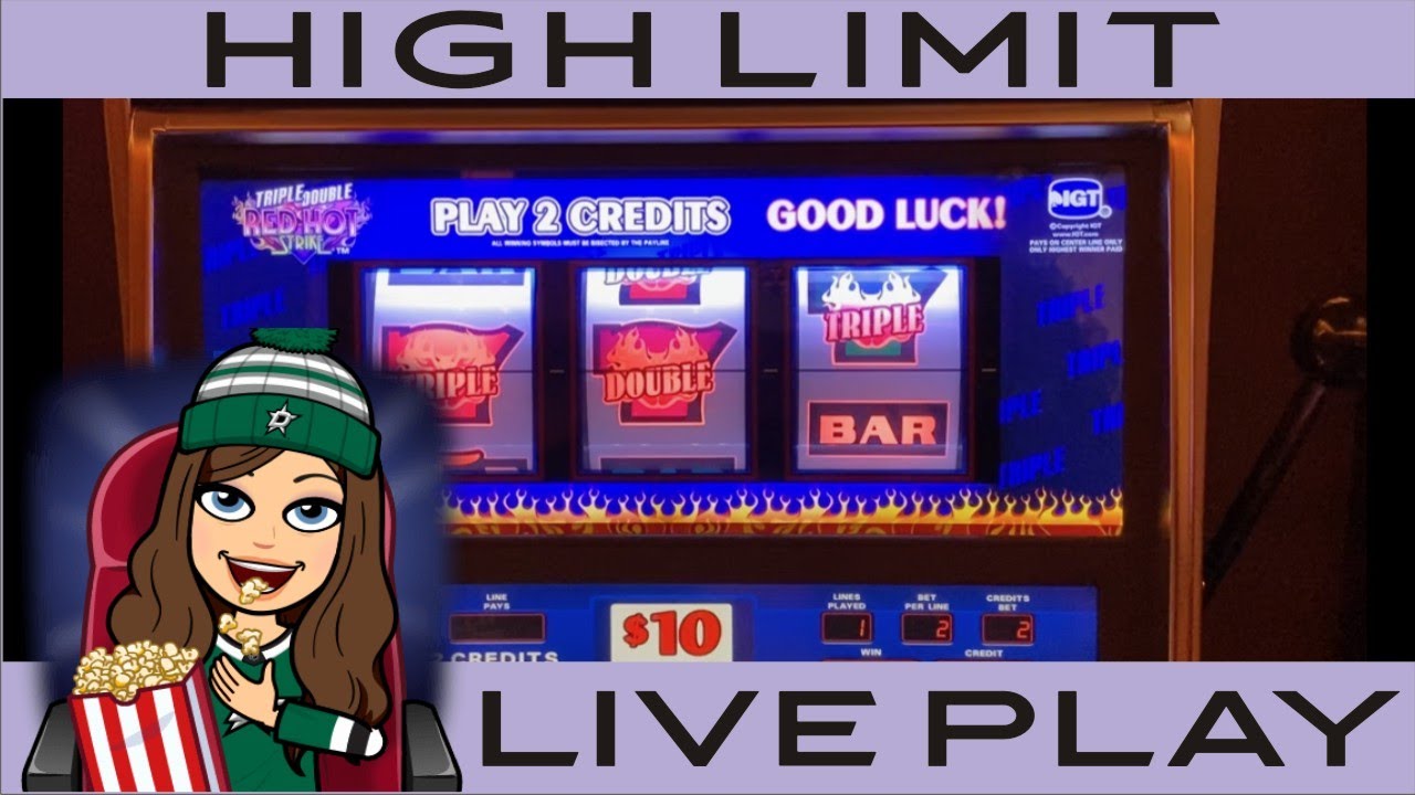 $20 TRIPLE DOUBLE RED HOT STRIKE Slot Machine Live Play *HIGH LIMIT* Max Bet!