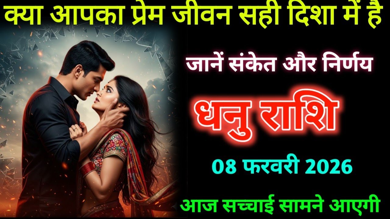 धनु राशि। 08 फरवरी 2026। क्या आपका प्रेम जीवन सही दिशा में है | Dhanu Rashifal |