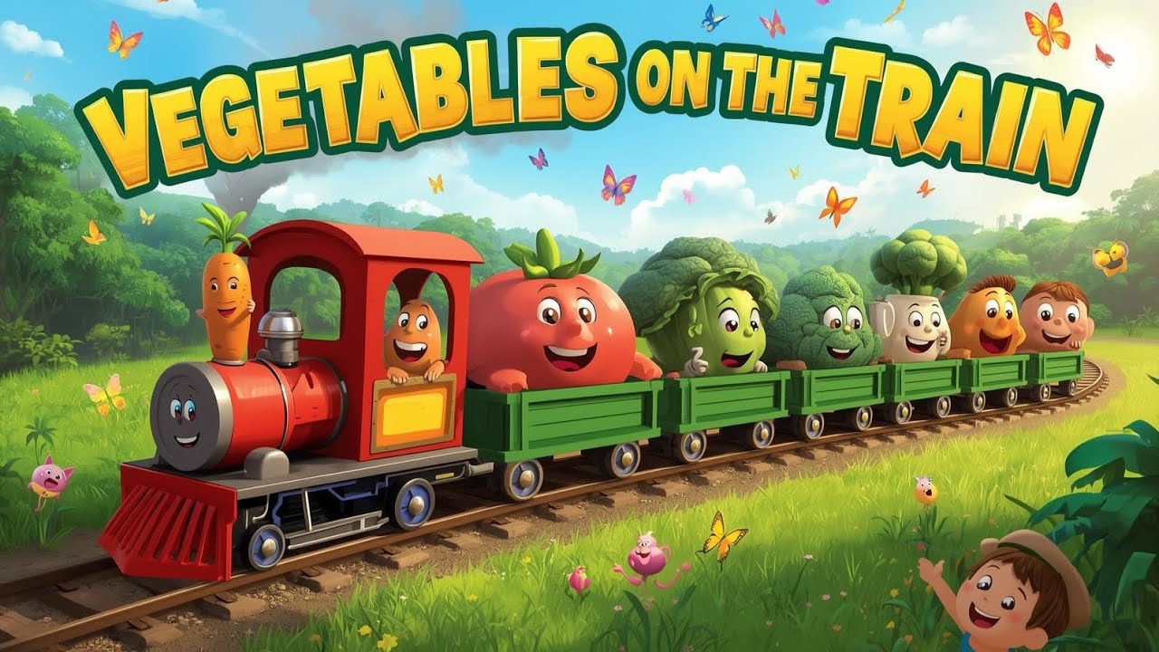 Vegetables on the Train – Fun Learning for Kids | Vegetable Song | Learn Vegetables with Train Ride