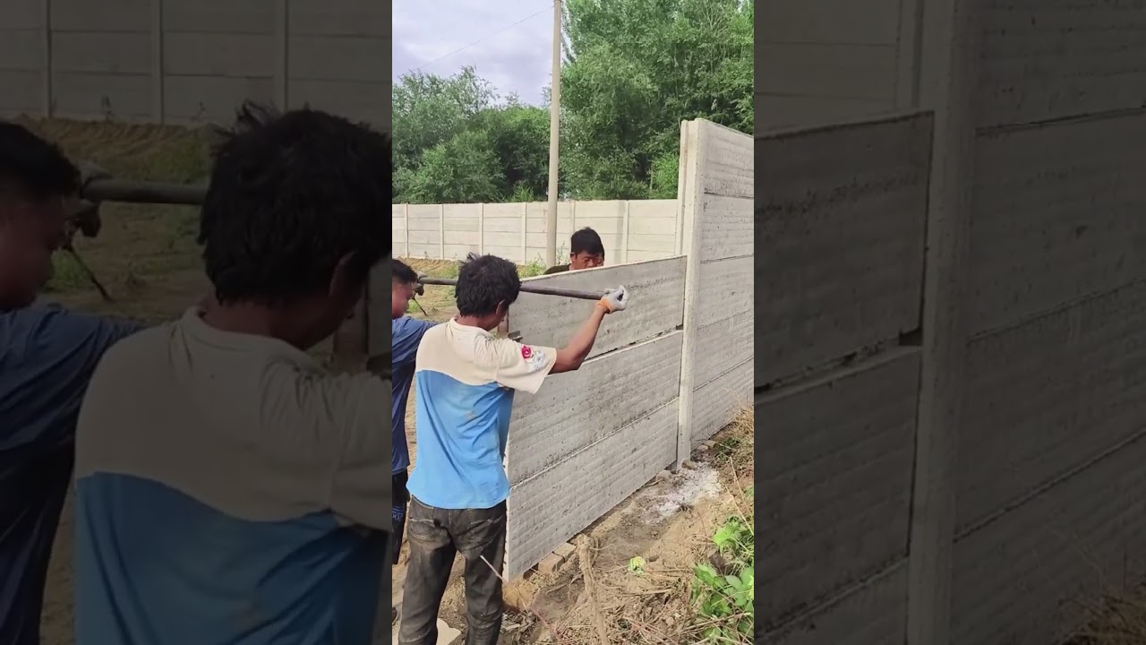 Precast Reinforced Concrete Fence Installation - Good Methods and Tools Make the Job Easy