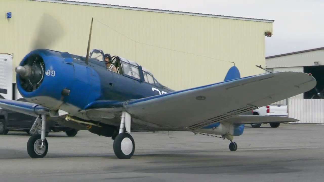 Douglas SBD Dauntless from the Planes of Fame Air Museum at Chino Airport (CNO) on 1-3-2025